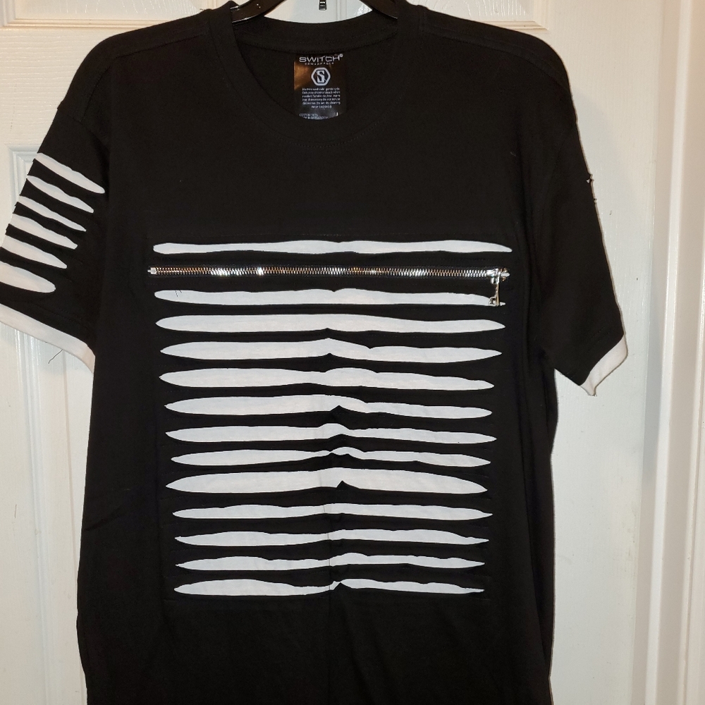 Zipper ripped design shirt